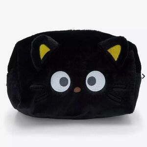 HELLO KITTY AND FRIENDS BIOWORLD CHOCOCAT PLUSH BLACK FIGURAL COSMETIC BAG NWT